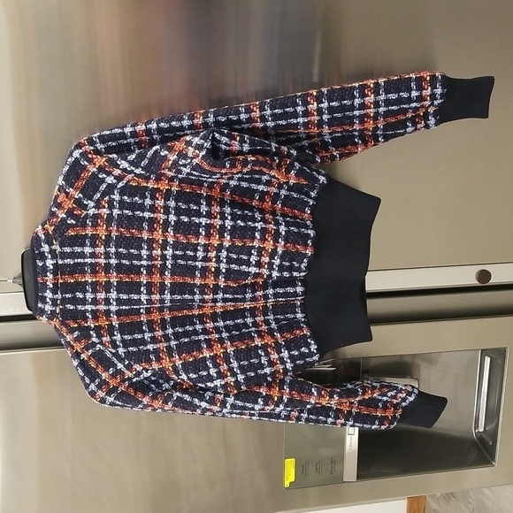 💕MOTHER💕 The Mock Neck Ribbed Jacket ~ Beat By Beat XS NWT Plaid 80s - Picture 13 of 16